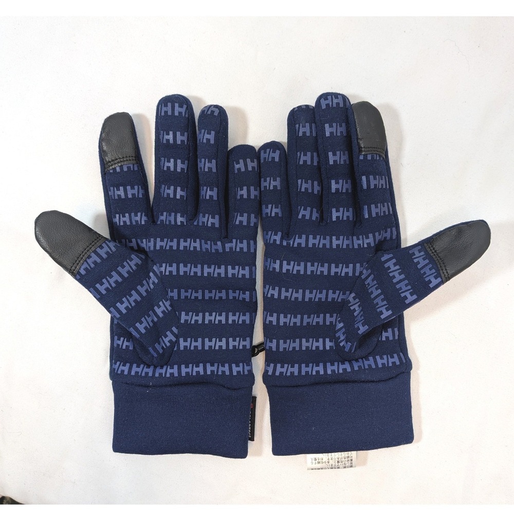 Helly Hansen Navy Blue Gloves; Polartec Fleece Logo Touchscreen HOA91350